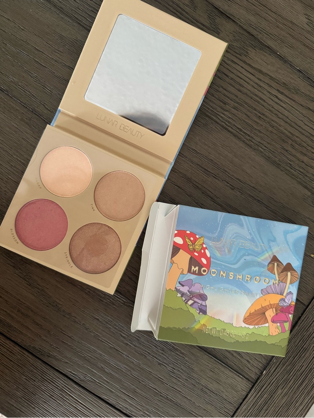 Moonshroom Glow Palette - Pink & Gold Highlighter & Blush Quartet